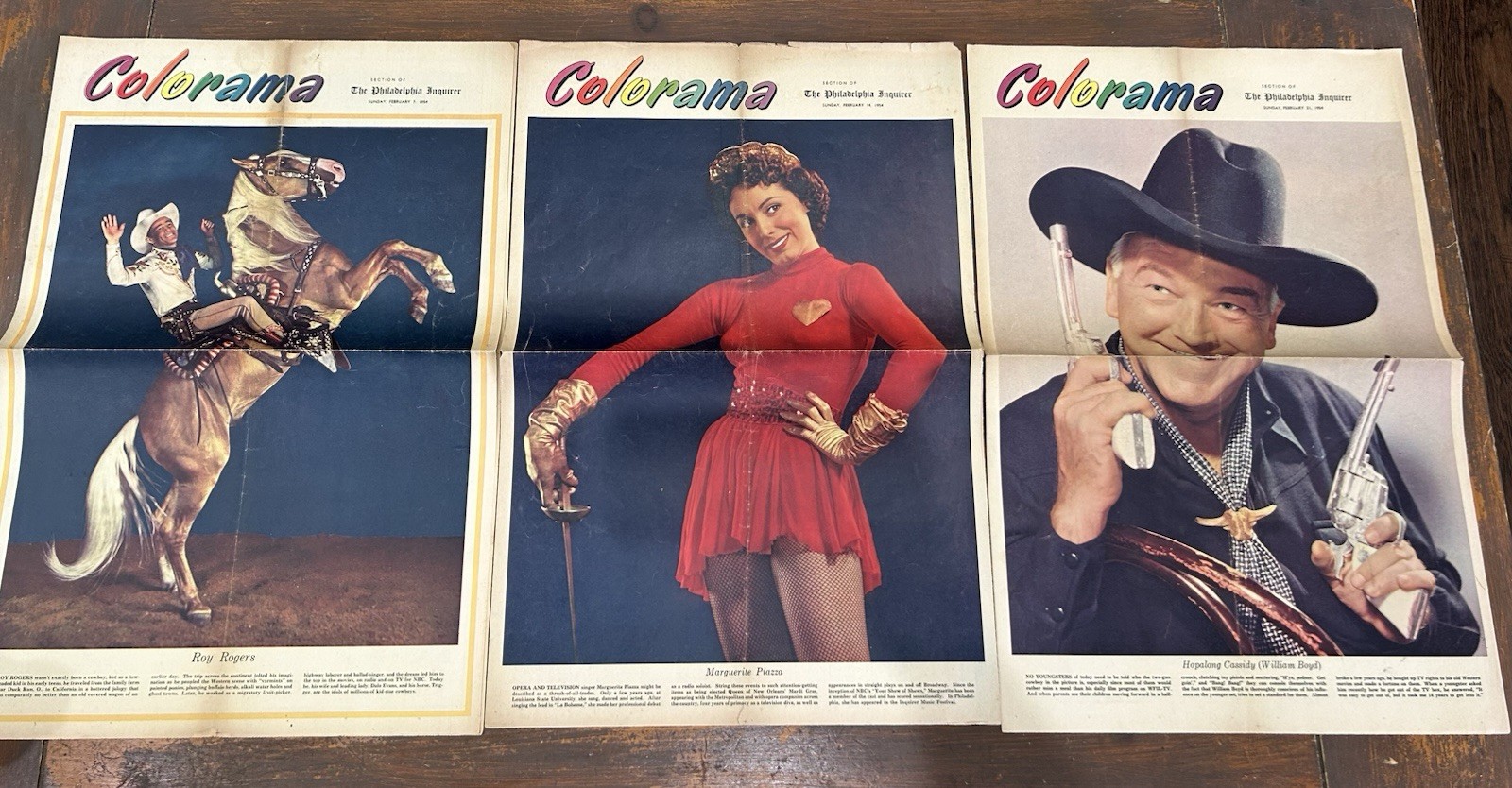 Vtg Feb 7 14 21 1954 Colorama Section Philadelphia Inquirer Inserts Roy Hopalong