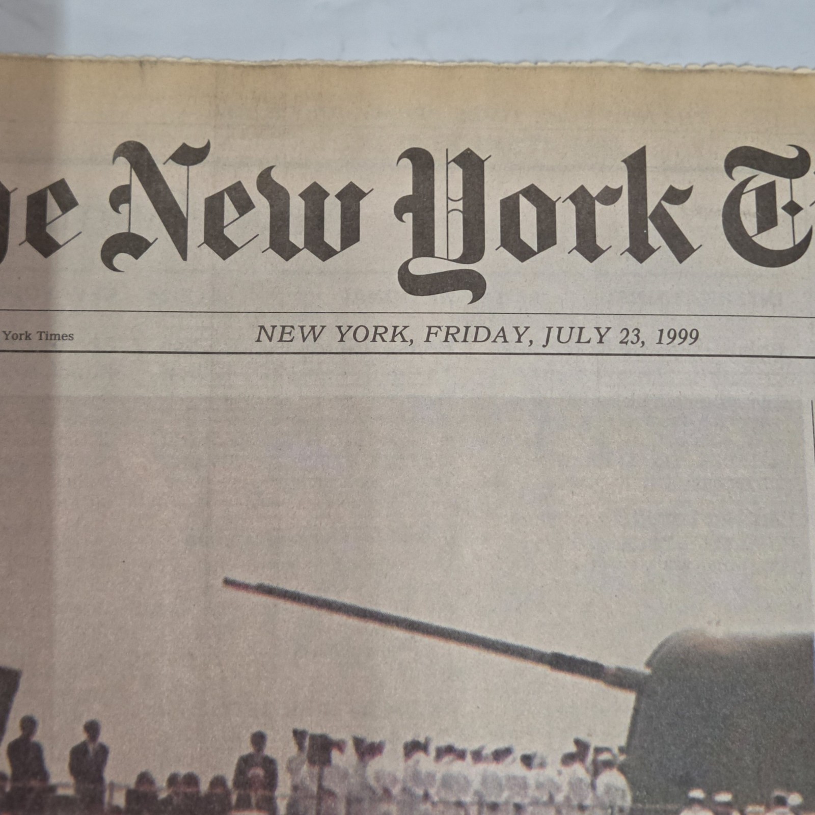 NY Times July 23 1999 JFK Jr Memorial At Sea Ashes Scattered Kennedy Newspaper