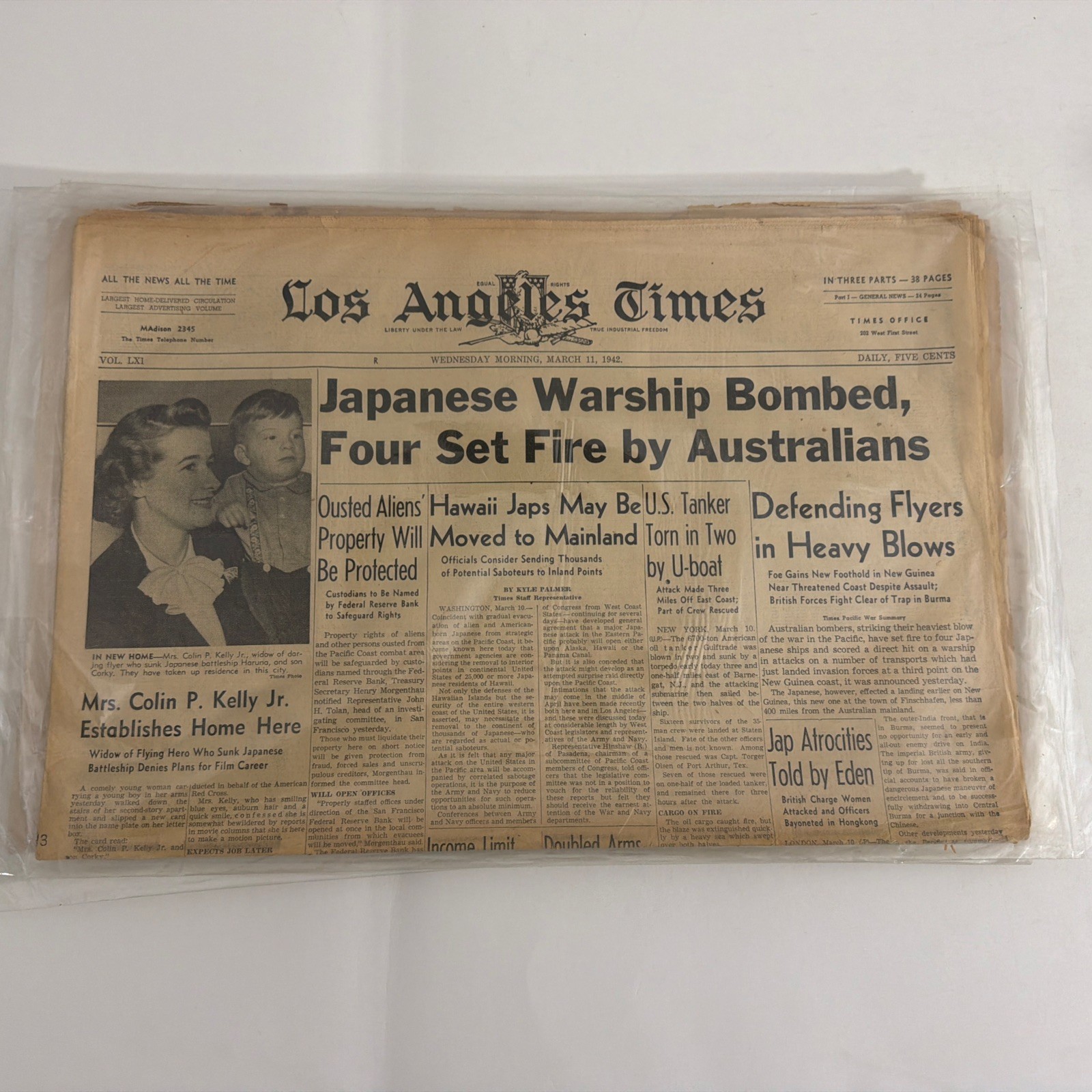 1940’s Los Angeles Times Newspapers Lot of 10 Papers 1942-1945