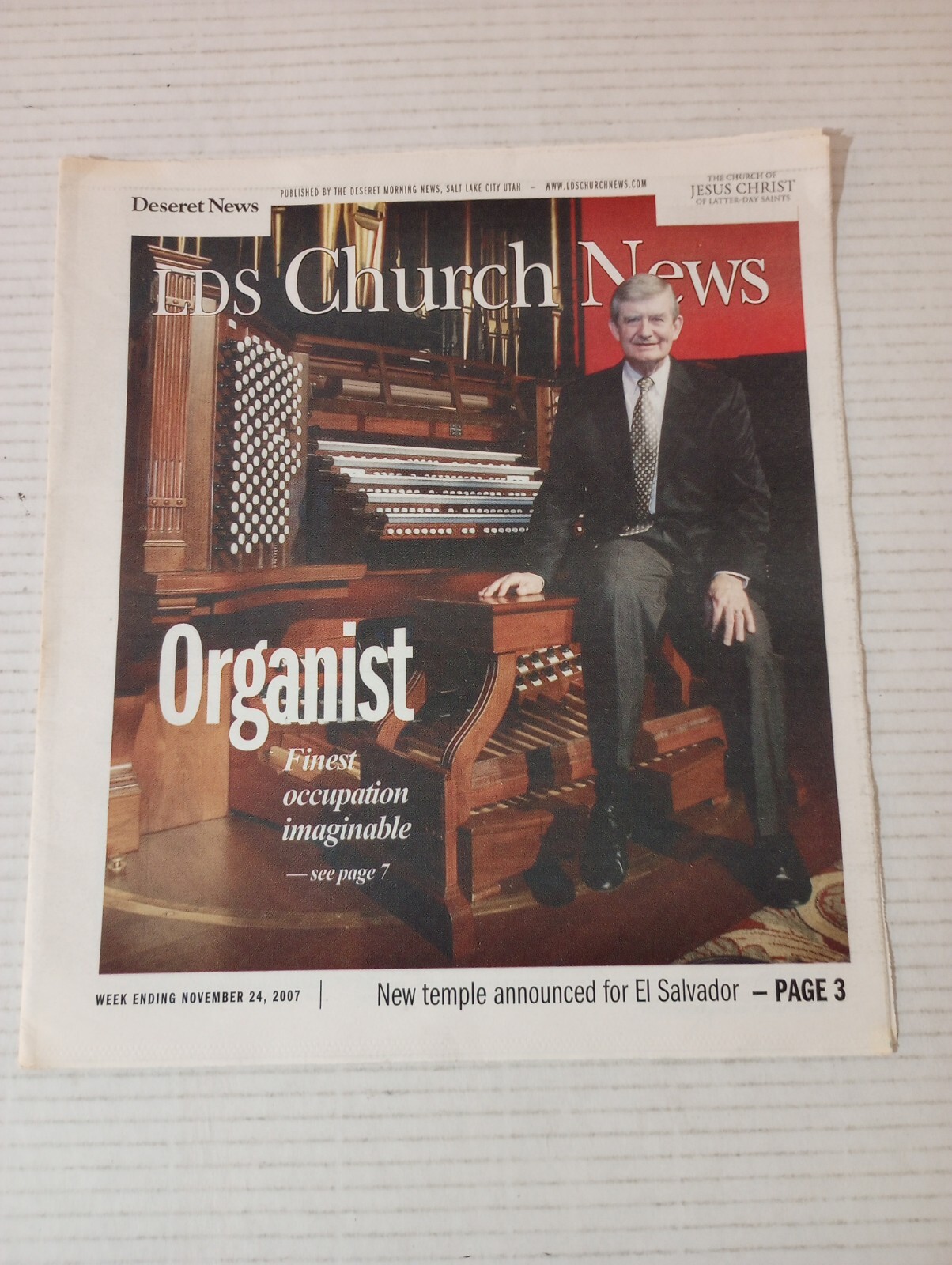 Church News LDS Mormon November 24 2007 Organist Finest Occupation Imaginable