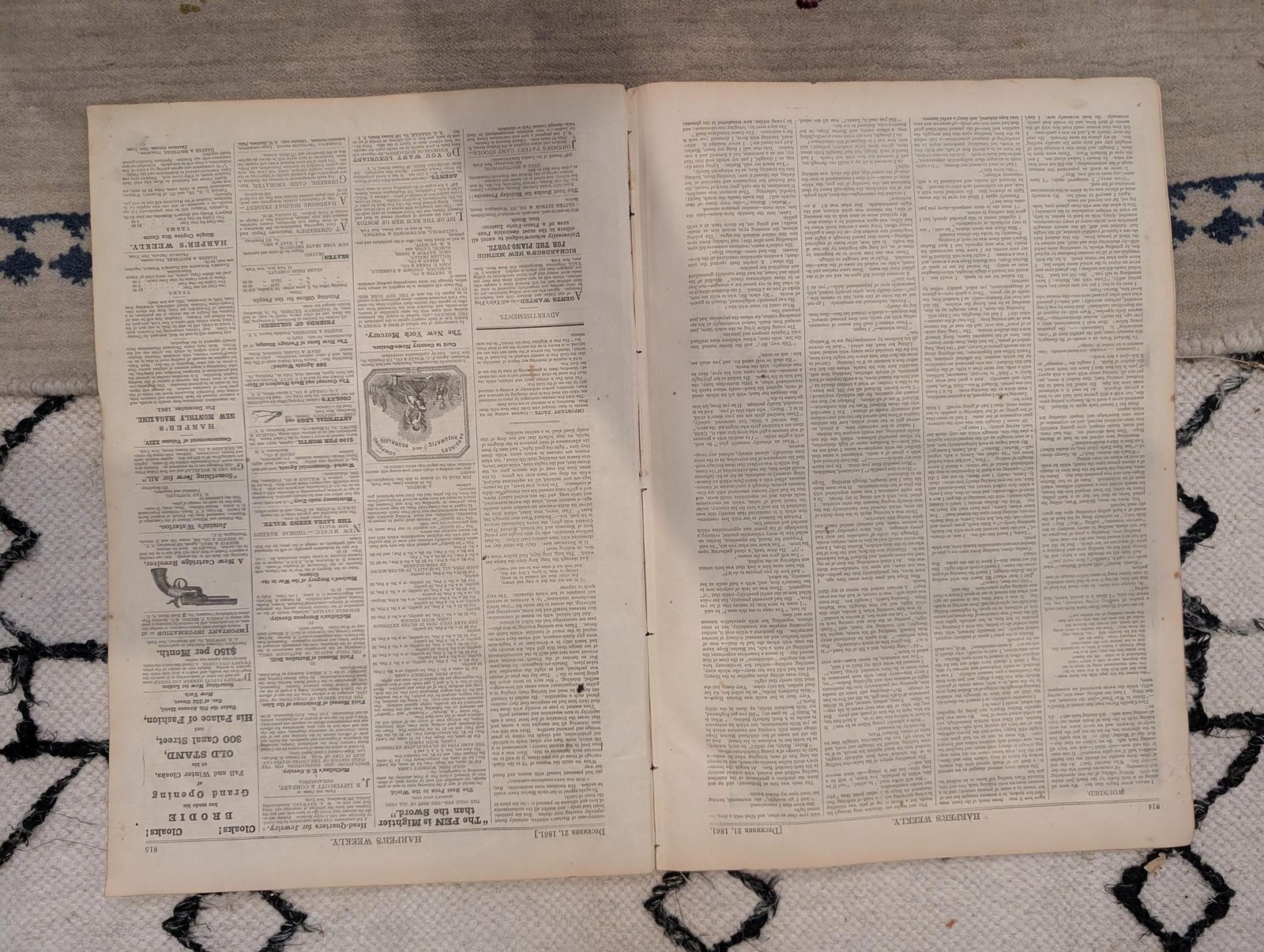 1861 W Homer Bivouac Fire Harpers Weekly Dec 21 Ericsson Battery Tennessee Map
