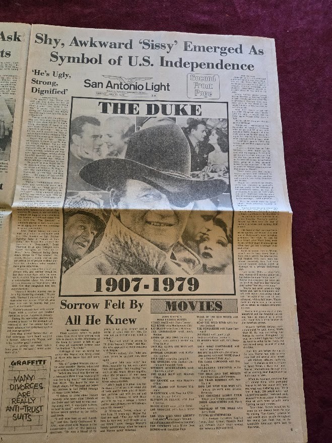Vtg San Antonio Light Newspaper Lot~1969 Eisenhower~1972 Truman~73 LBJ~ 79 Wayne