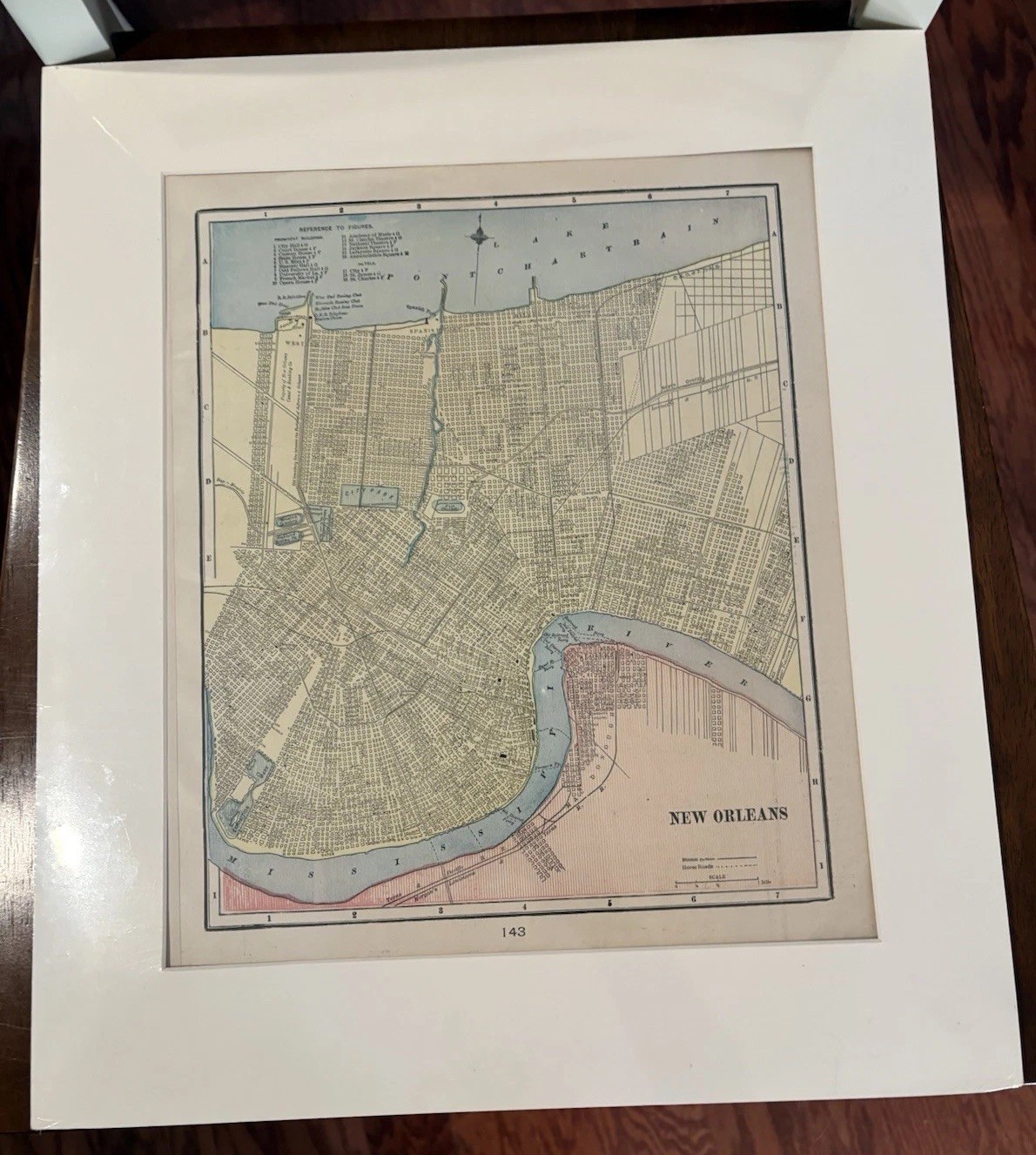 Map Of New Orleans 1895 Harper’s Weekly Matted Sealed 14 1/2” X 16 1/2” Ephemera