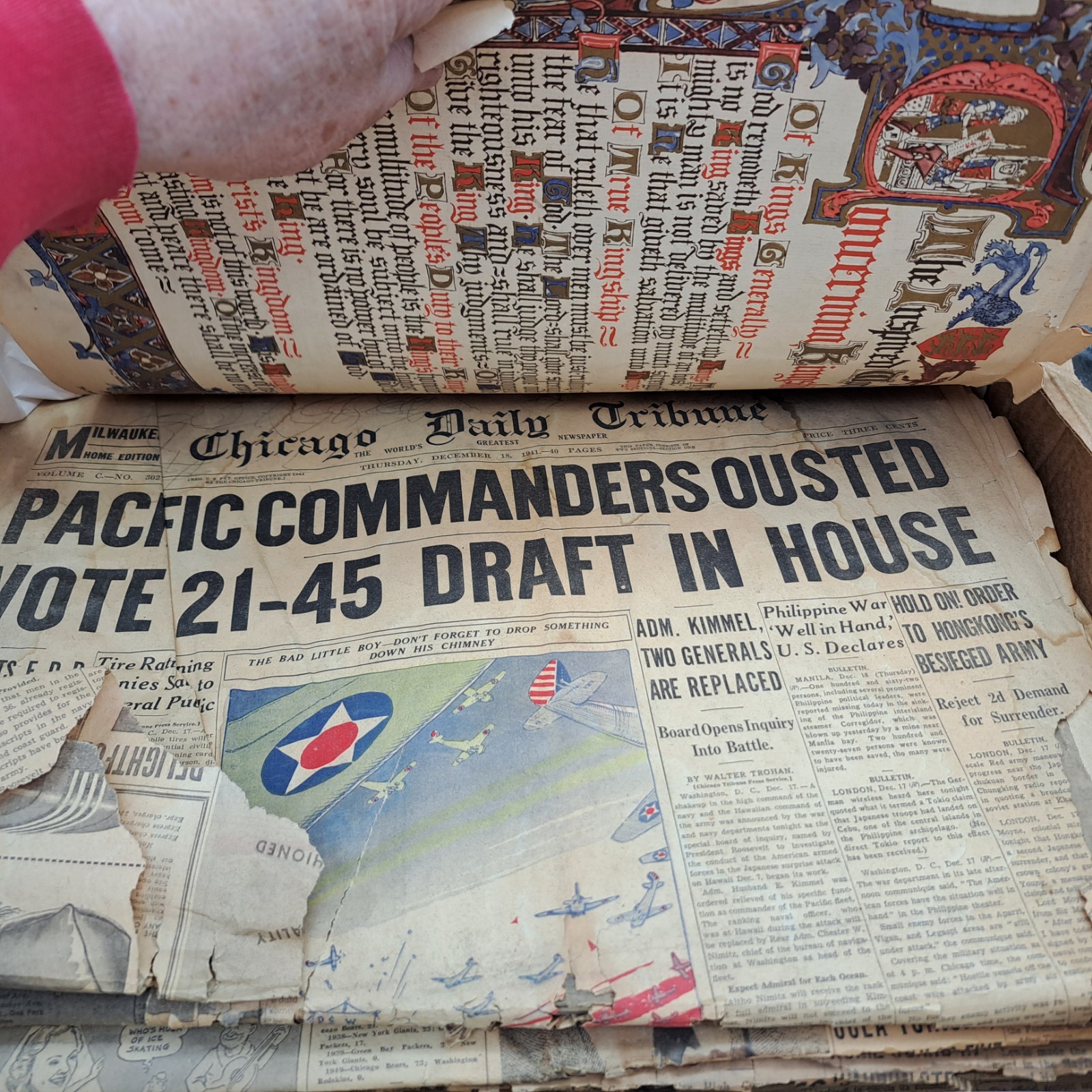 Vintage Ephemera WW2 1940’s Newspaper, An Assorted Lot