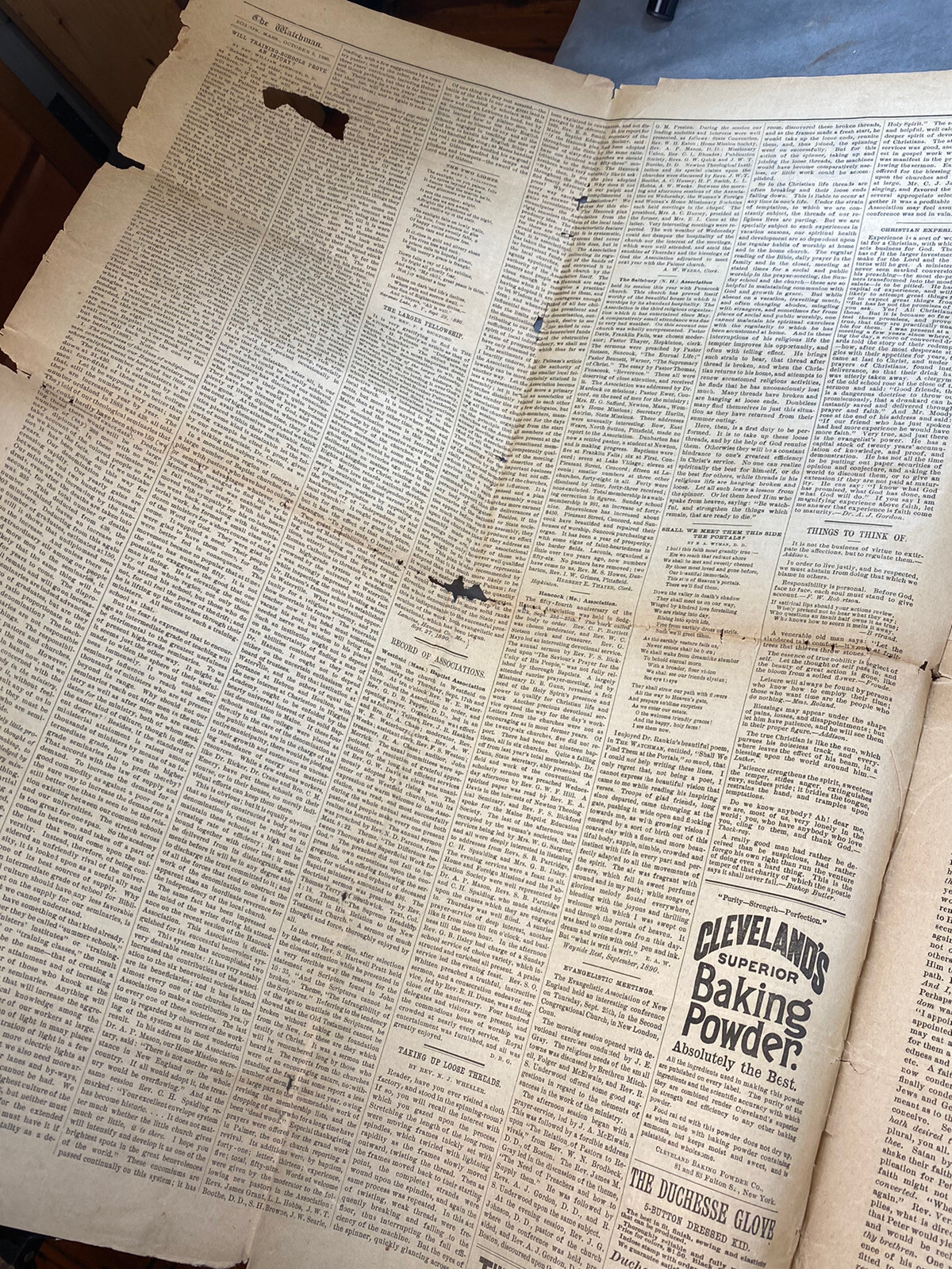 1890 Boston Newspaper “The Watchman” Many Interesting Ads & Articles, Catholic