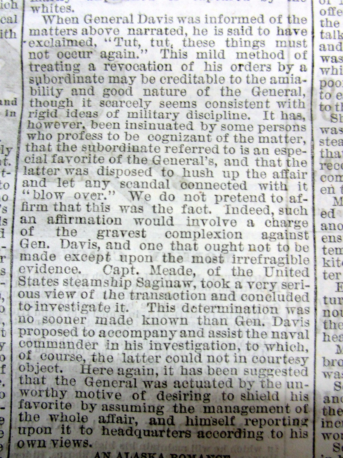1869 newspaper ALASKA ‘s NATIVE AMERICANS are ABUSED by US SOLDIERS aftrPURCHASE
