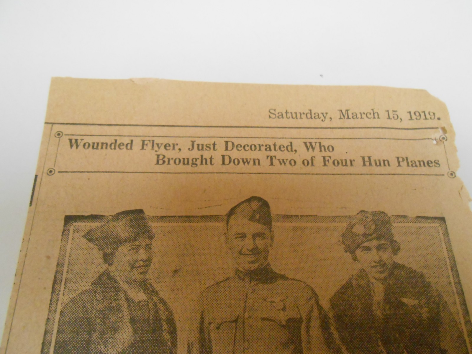 Charles Wallace Drew (1896-1979), Philadelphia WWI Pilot News Clipping