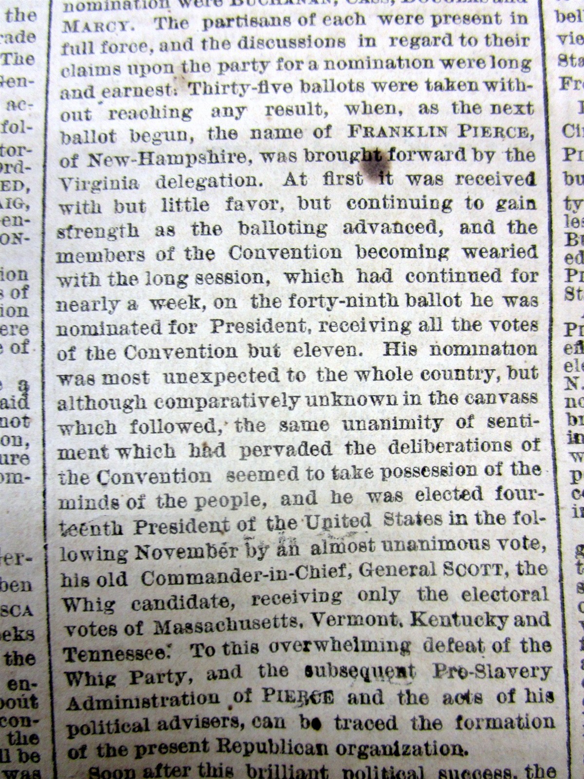 2 1869 NY Times newspapers with DEATH & FUNERAL of Ex-PRESIDENT FRANKLIN PIERCE
