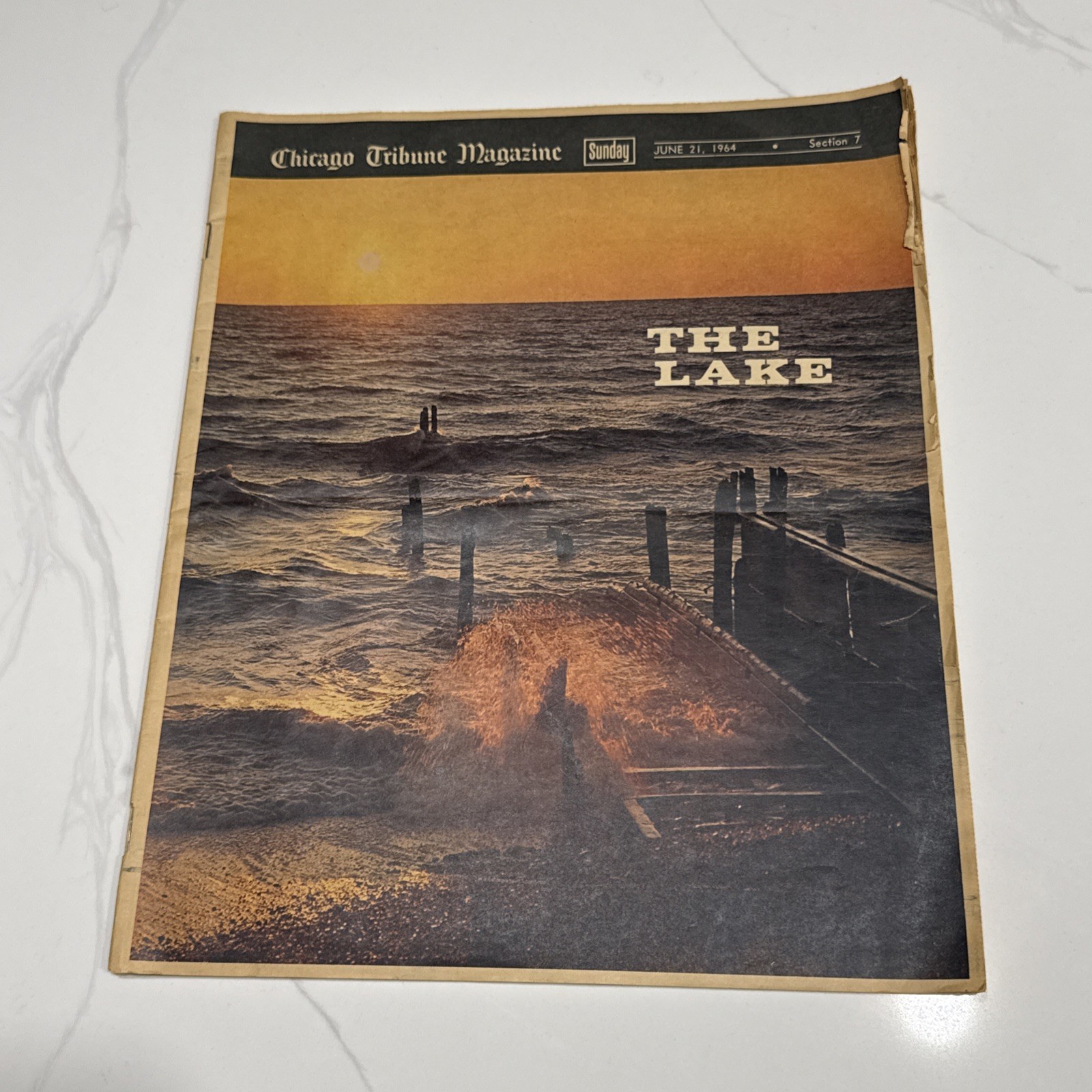 Vtg 1964 Chicago Tribune Magazine The Lake Michigan Sunday Newspaper w/ Retro Ad