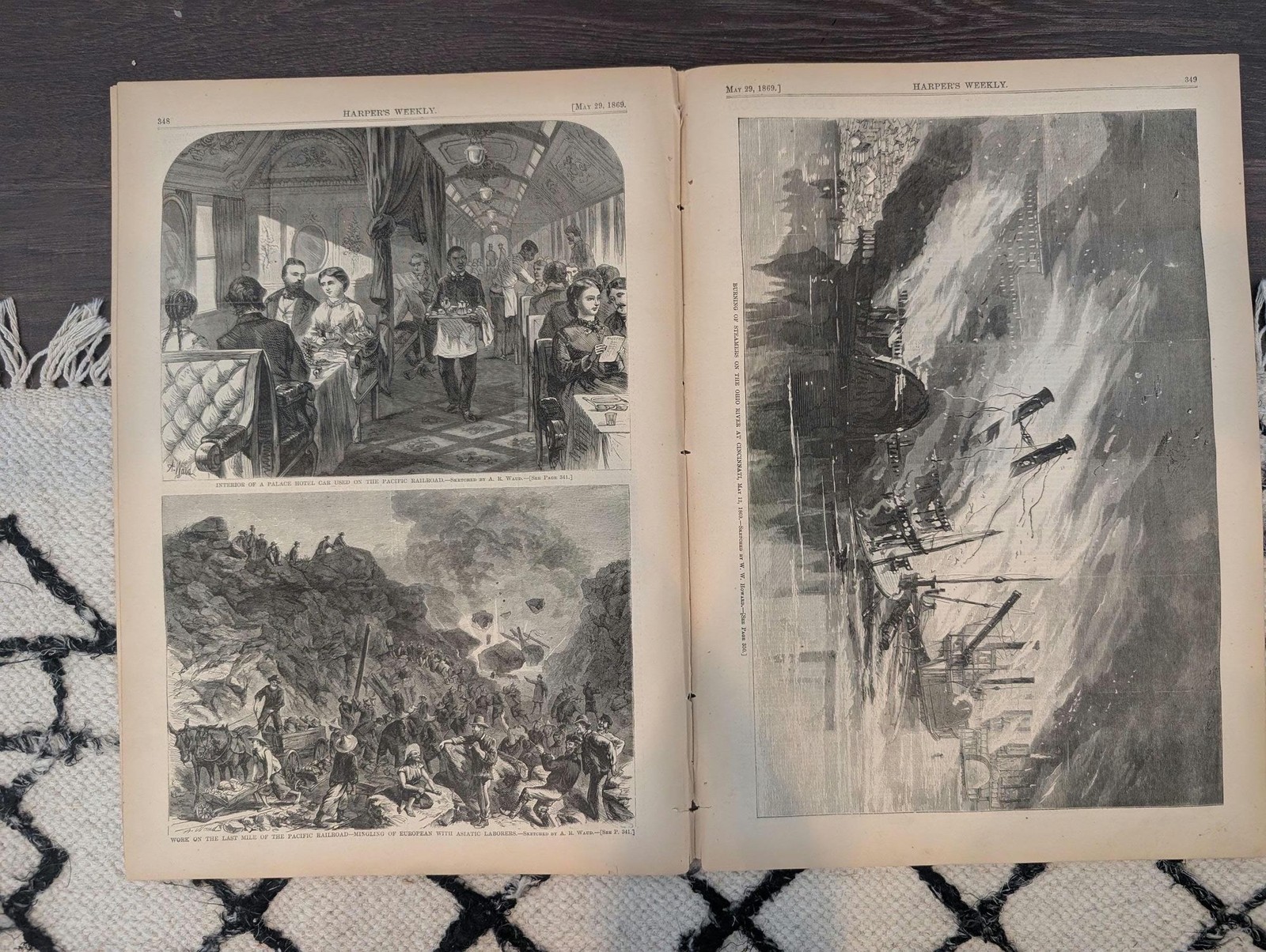 May 29 1869 Harpers Weekly, Transcontinental Railroad Completion Centerfold