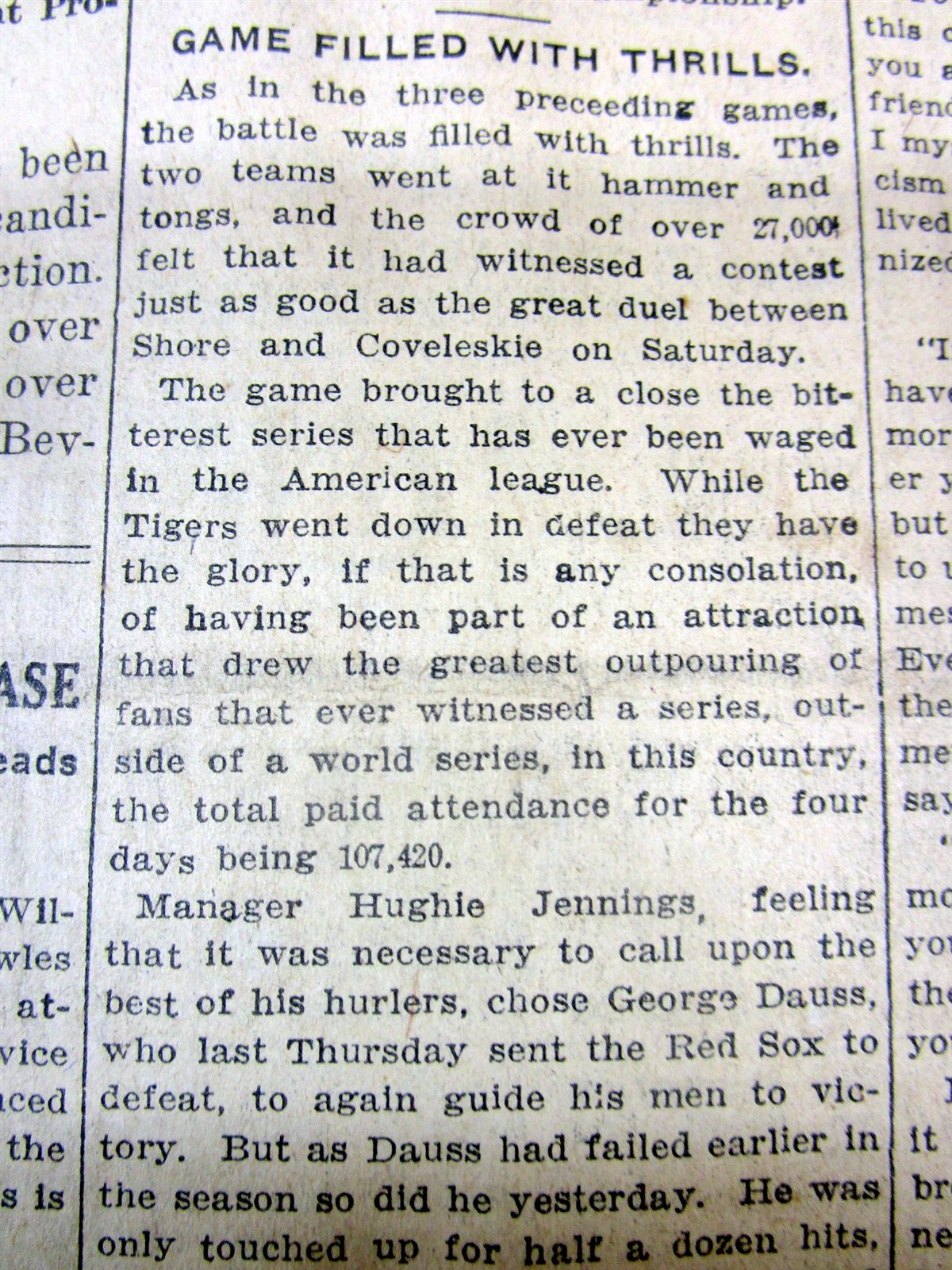 1915 newspaper Boston Red Sox w pitcher BABE RUTH going to BASEBALL WORLD SERIES