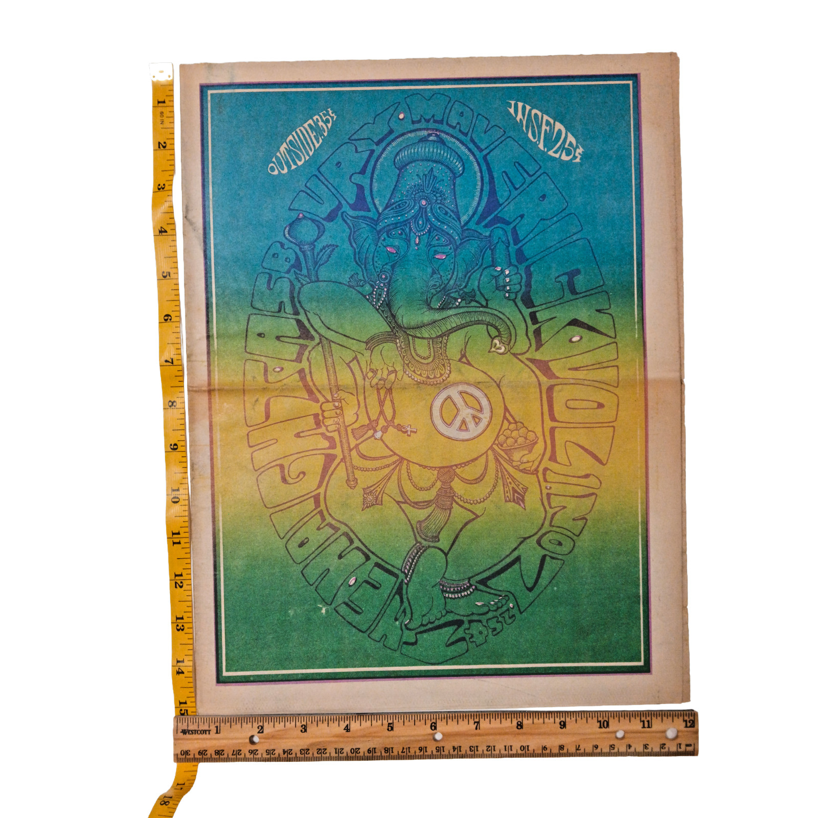 Haight Ashbury Maverick Vol 1 No 7 1967 Rainbow Newspaper Ganesha Psychedelic