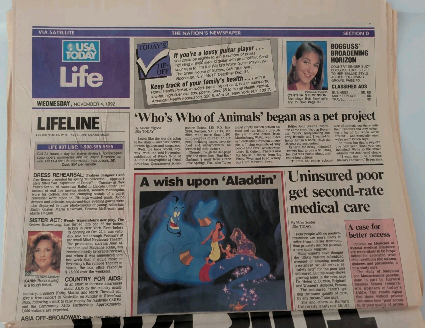 Bill Clinton Elected President USA Today Newspaper November 4, 1992 Full Edition