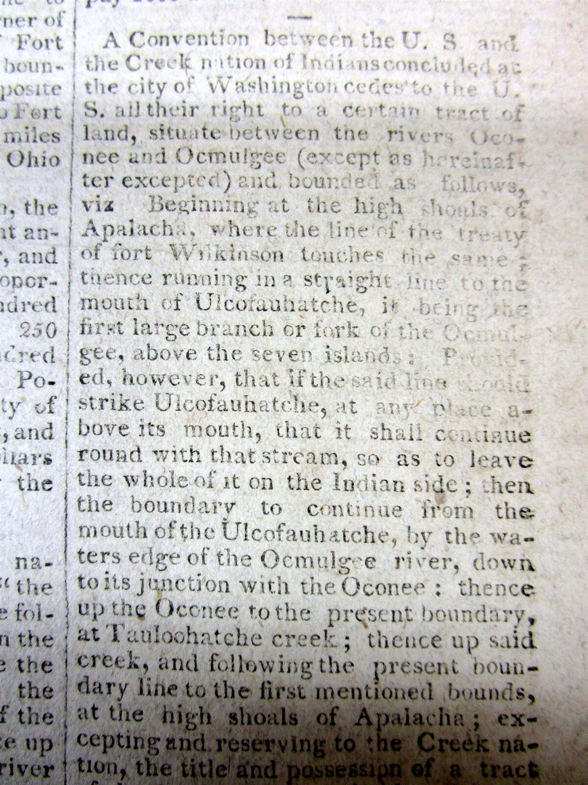 1806 newspaper with INDIAN TREATIES signed in type by PRESIDENT THOMAS JEFFERSON