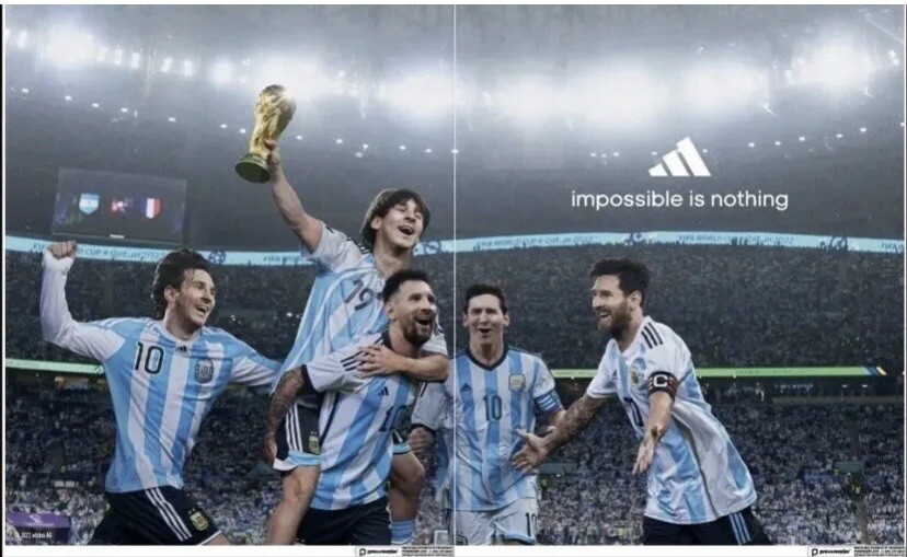 Lionel Messi World Cup Champ Adidas Special Football Poster Advert ES Newspaper