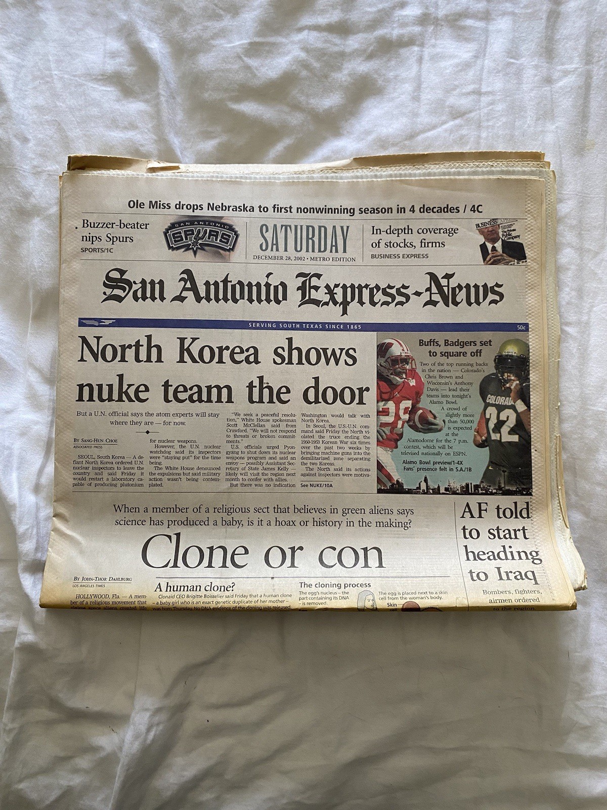 San Antonio Express News December 28, 2002