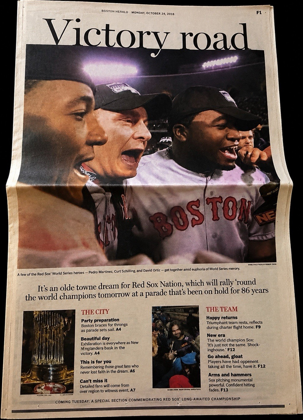 Boston Herald Newspaper Issue – Victory Road Red Sox World Series Oct 29, 2018