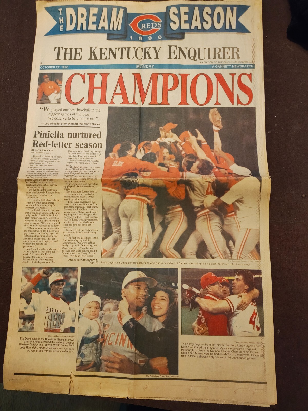 Vintage Cincinnati Reds newspaper