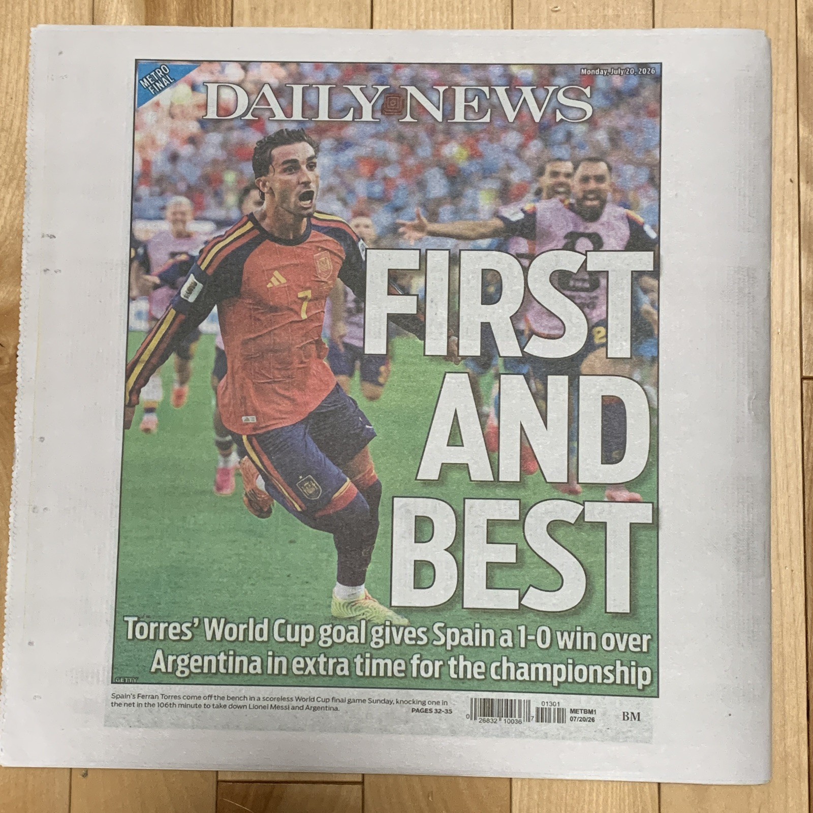 New York Daily News 7/20/2026 Spain Wins FIFA World Cup 2026
