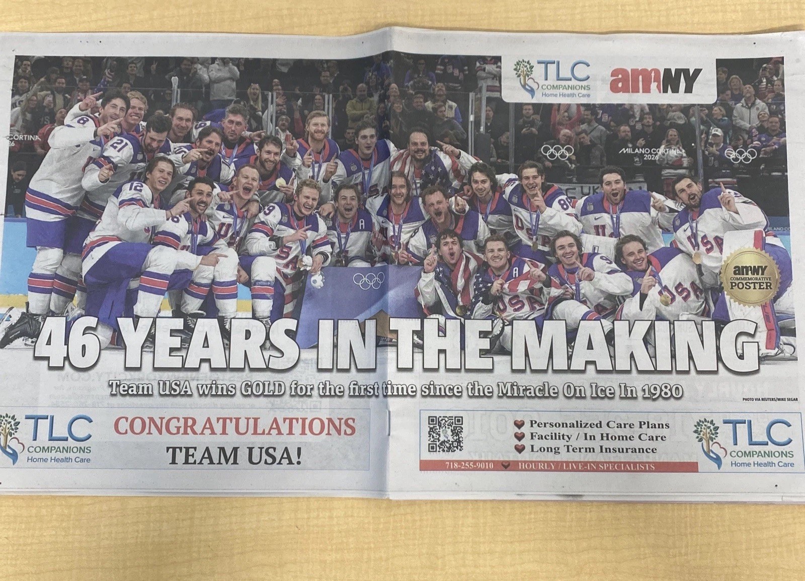 USA Mens Hockey Wins Olympic Gold Medal Feb 26 2026 NewYork AMNY Newspaper