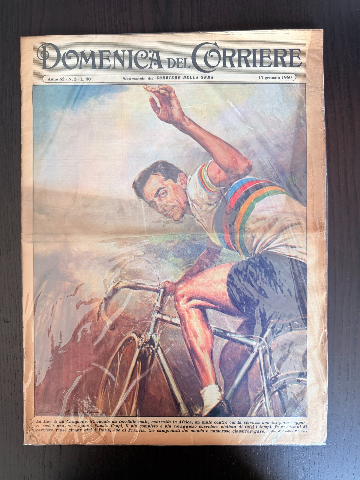 Domenica del Corriere No.3 January 1960 The End of a Champion