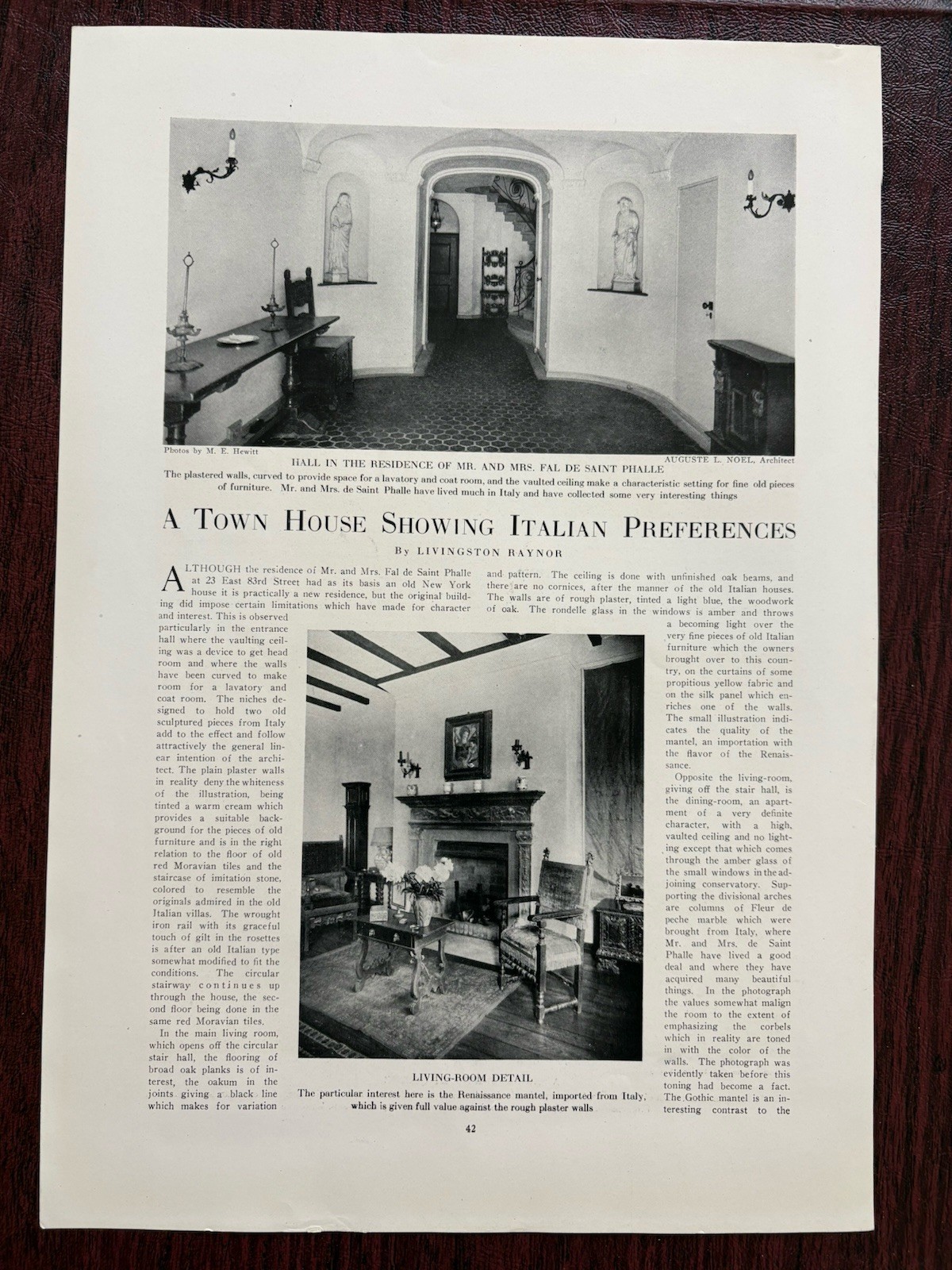 23 E 83rd St New York City Architecture Fal de Saint Phalle Town & Country 1921