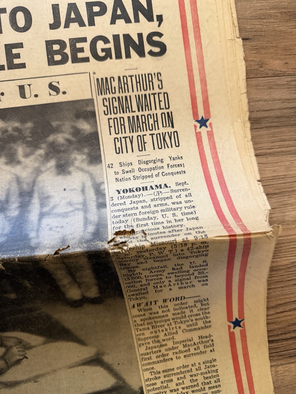 Los Angeles Examiner Newspaper Part 1 Sept 3, 1945 – Troops Pour into Japan