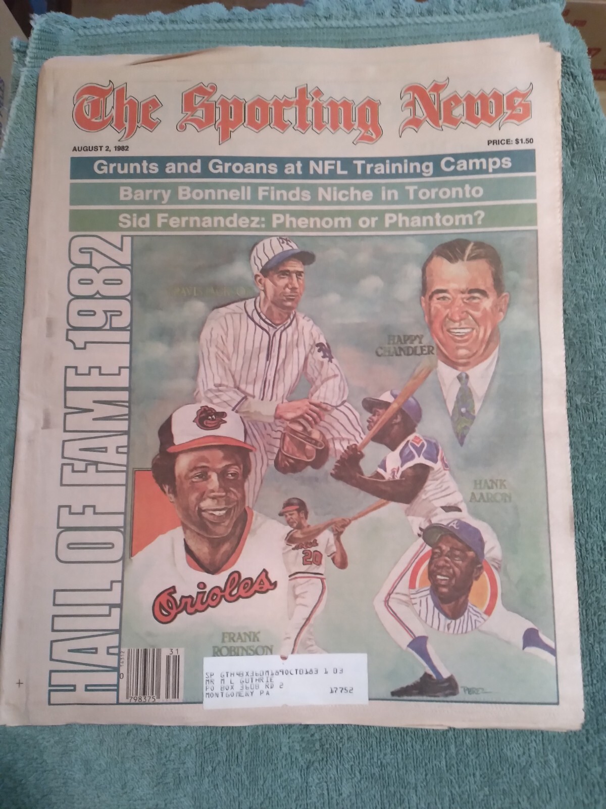 The Sporting News August 2, 1982 Hall of Fame Frank Robinson/Henry Aaron