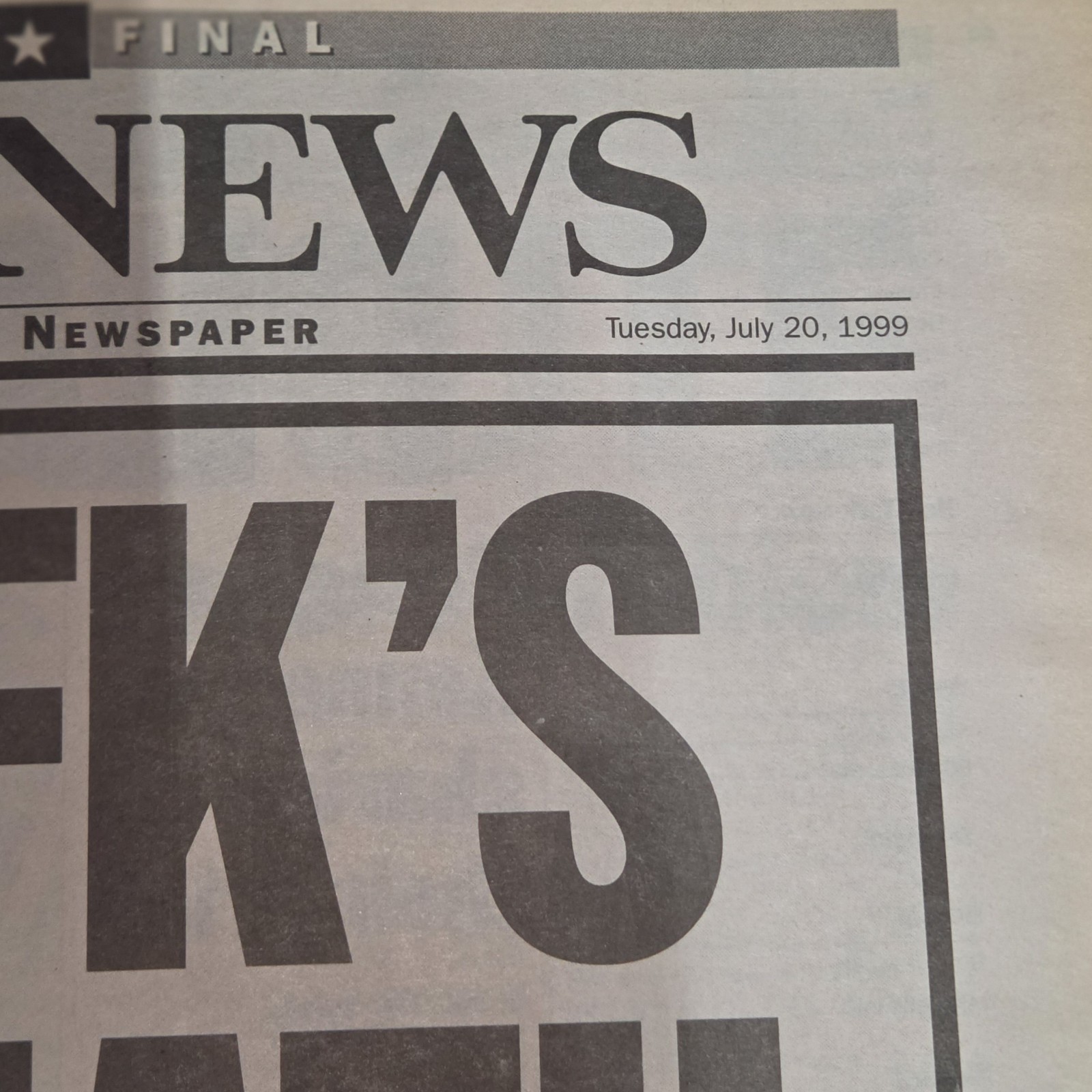 Daily News July 20 1999 JFK Jr Death Dive Newspaper Kennedy Plane Crash