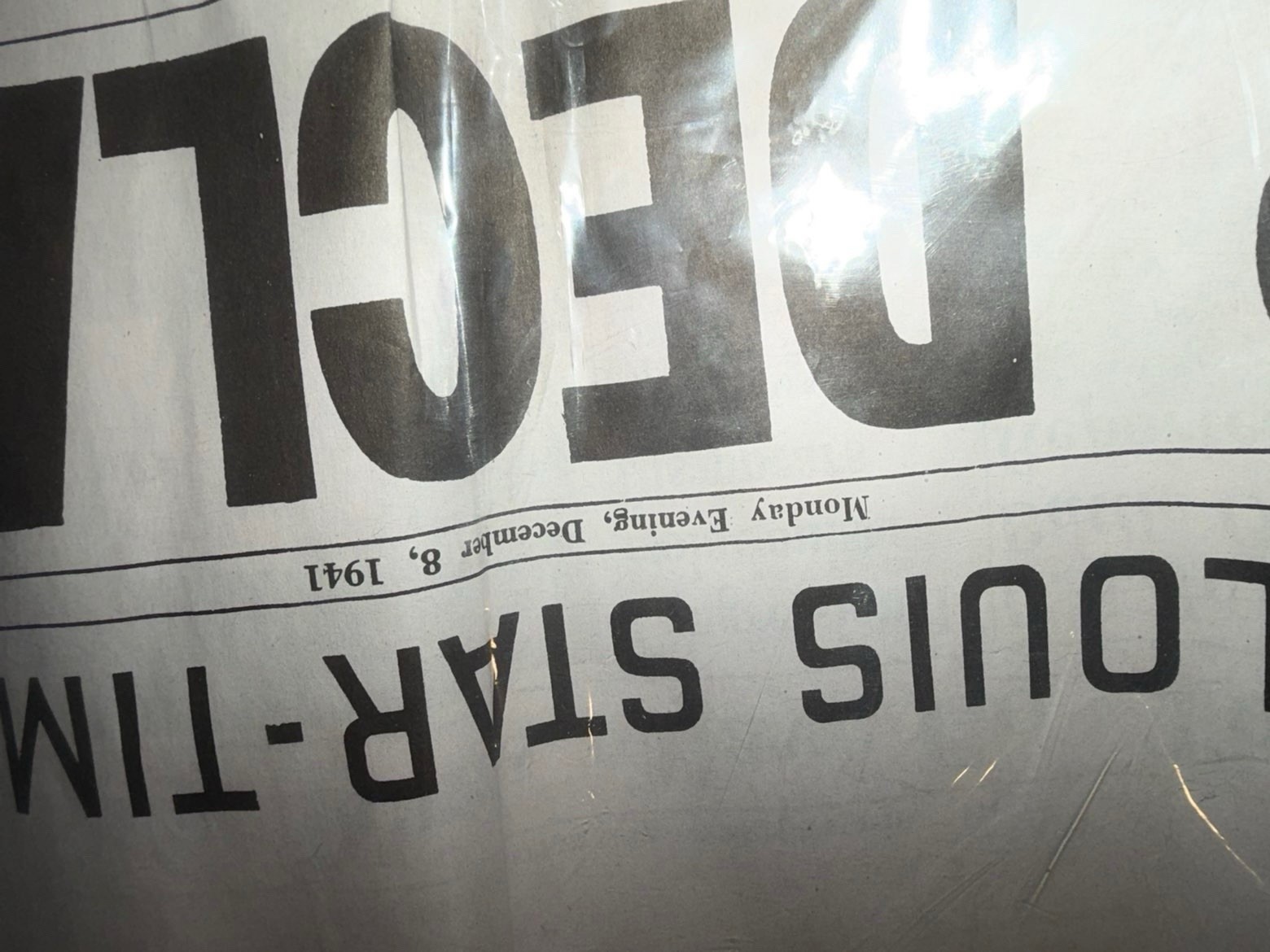 St. Louis Star-Times Extra Newspaper “War Declared” Monday Dec 8, 1941