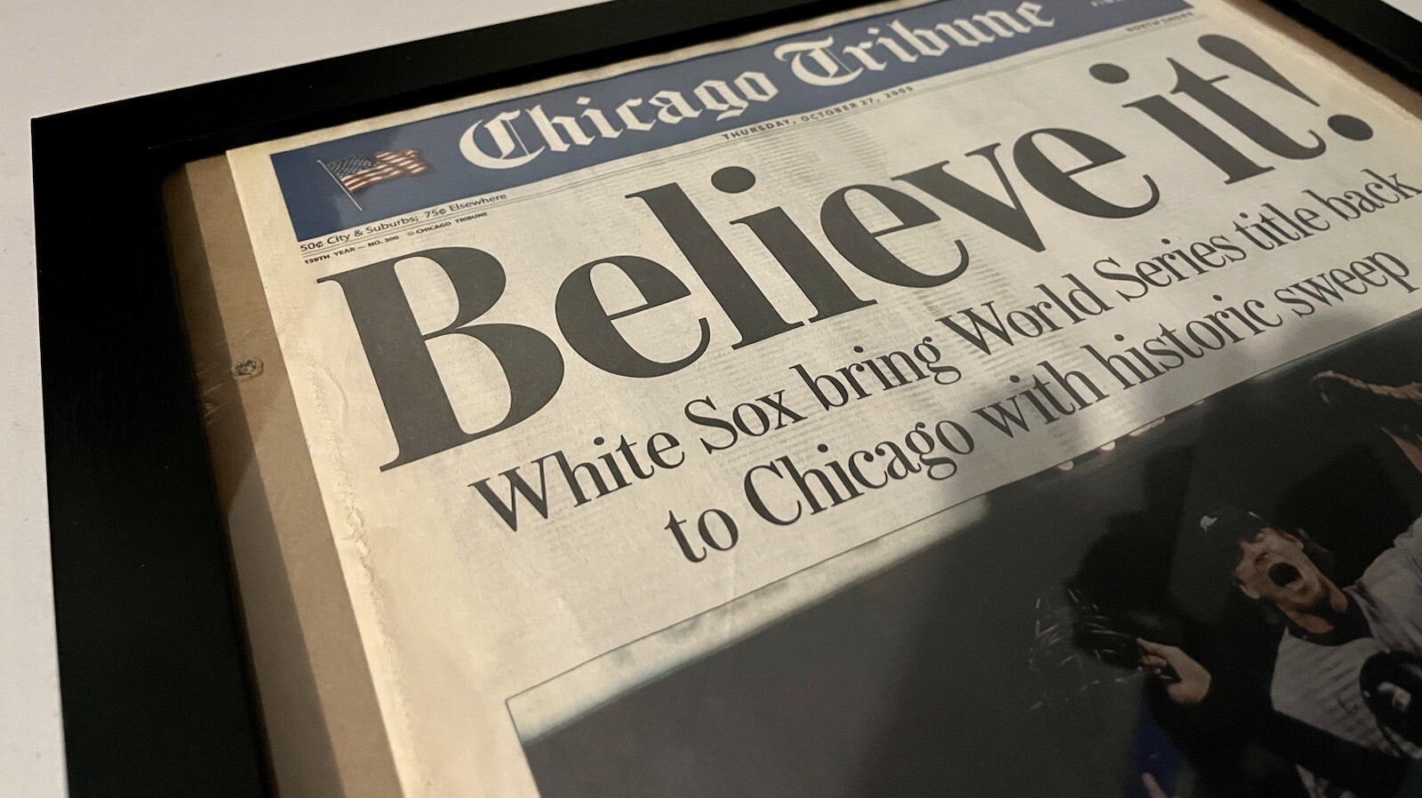 Chicago White Sox World Series Champions Newspaper Framed Chicago Tribune MLB