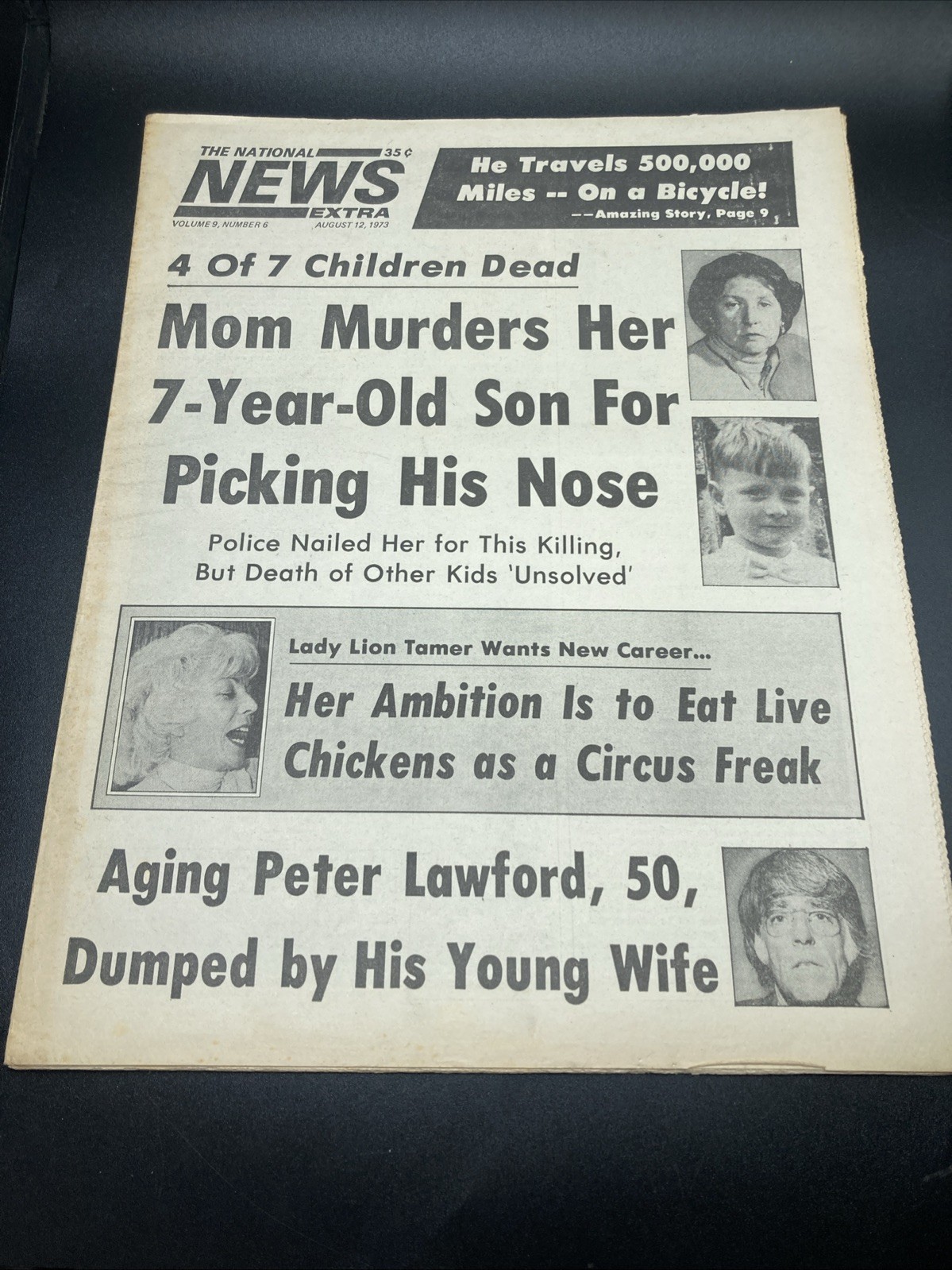National News Extra Aug 12th 1973 – Tabloid Murders Son For Picking Nose. Oddity