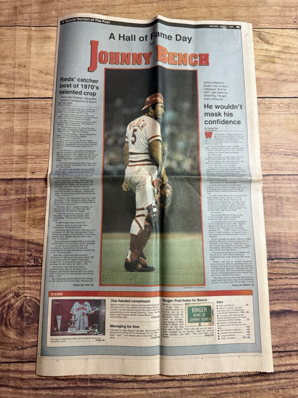 Cincinnati Reds Newspaper Lot Of 3 Cincinnati Enquirer Johnny Bench 1989 Rose 85