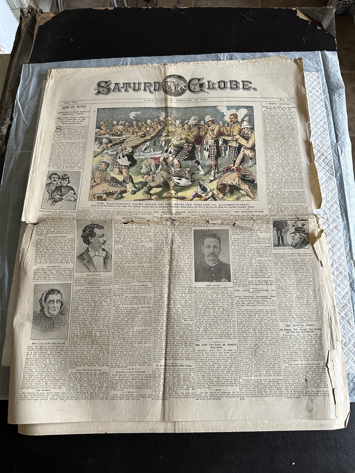 Utica Saturday Globe February 17 1900 Highland Brigade Magersfontein Color Art