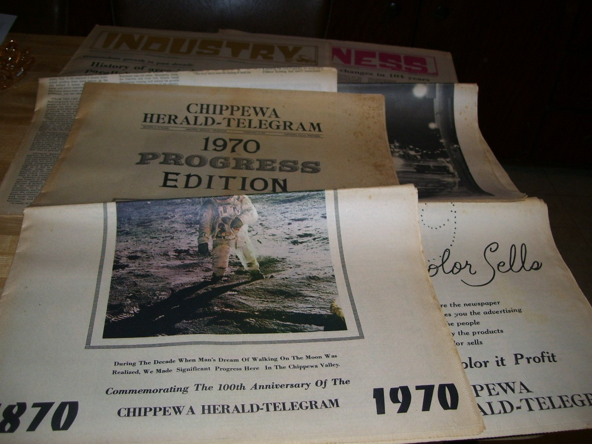 1870-1970 Chippewa Falls Centennial WI Wisconsin Newspaper History Photos