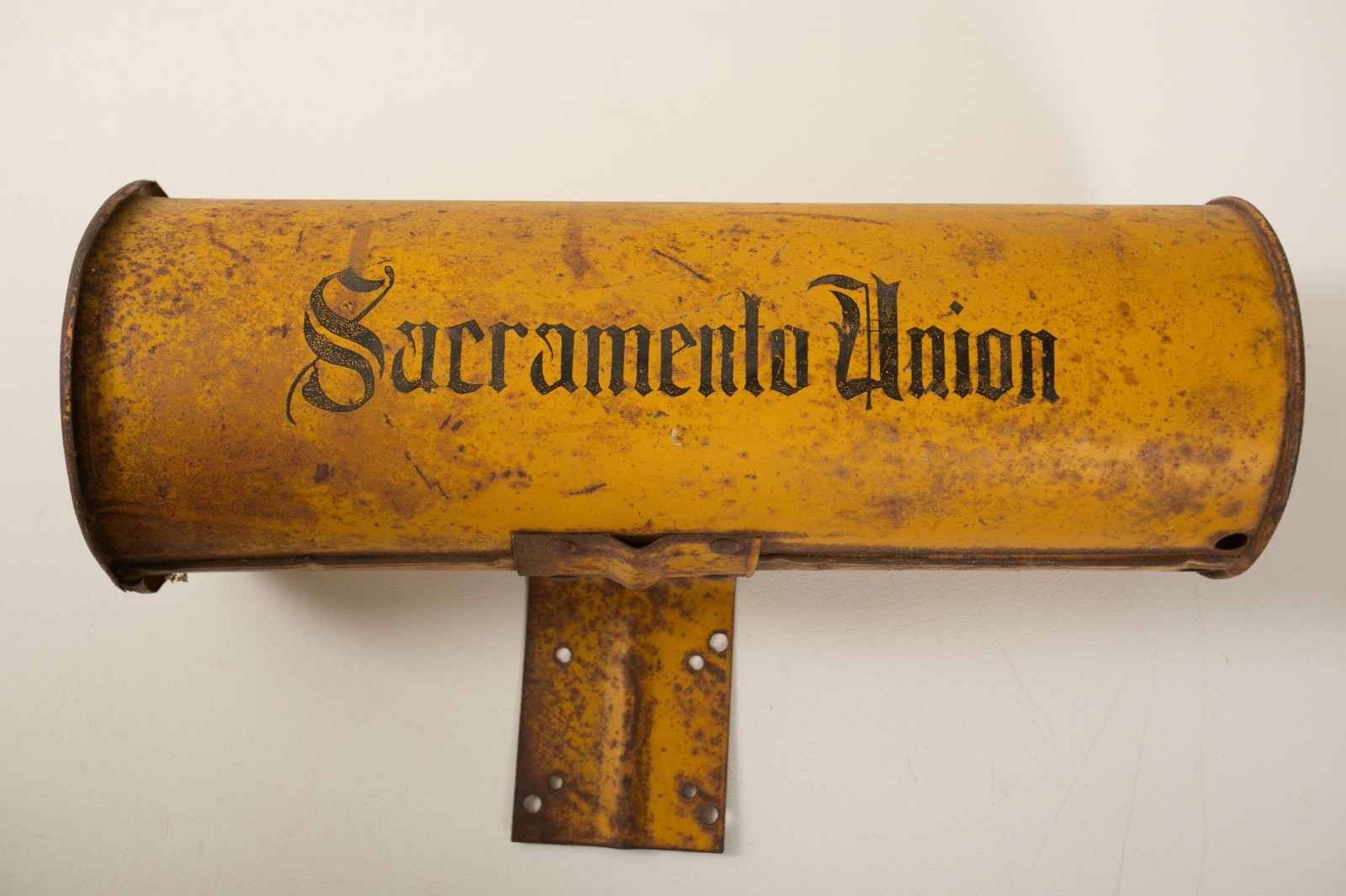 Sacramento Union Newspaper Tube Box (N2L/JSF6) Metal Rare Vintage Route Delivery