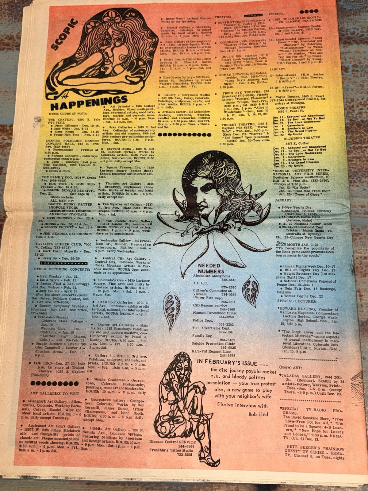 1967 Teleidoscopic Collage Denver The Doors New Year’s Eve Hendrix Family Dog