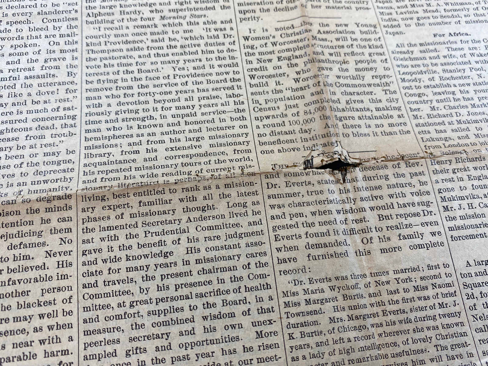 1890 Boston Newspaper “The Watchman” Many Interesting Ads & Articles, Catholic