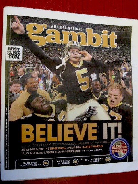 New Orleans Saints Gambit Weekly NFL Super Bowl XLIV 44 Magazine Times Picayune