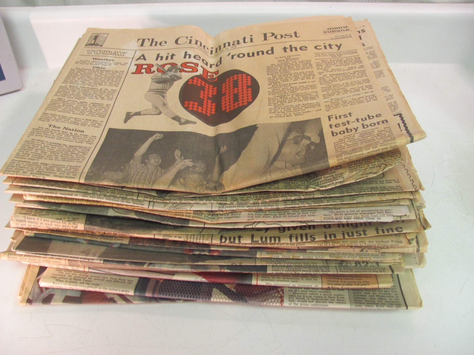Pete Rose Newspaper Lot 1980s-1990s – Cincinnati Reds, Cincinnati Enquirer