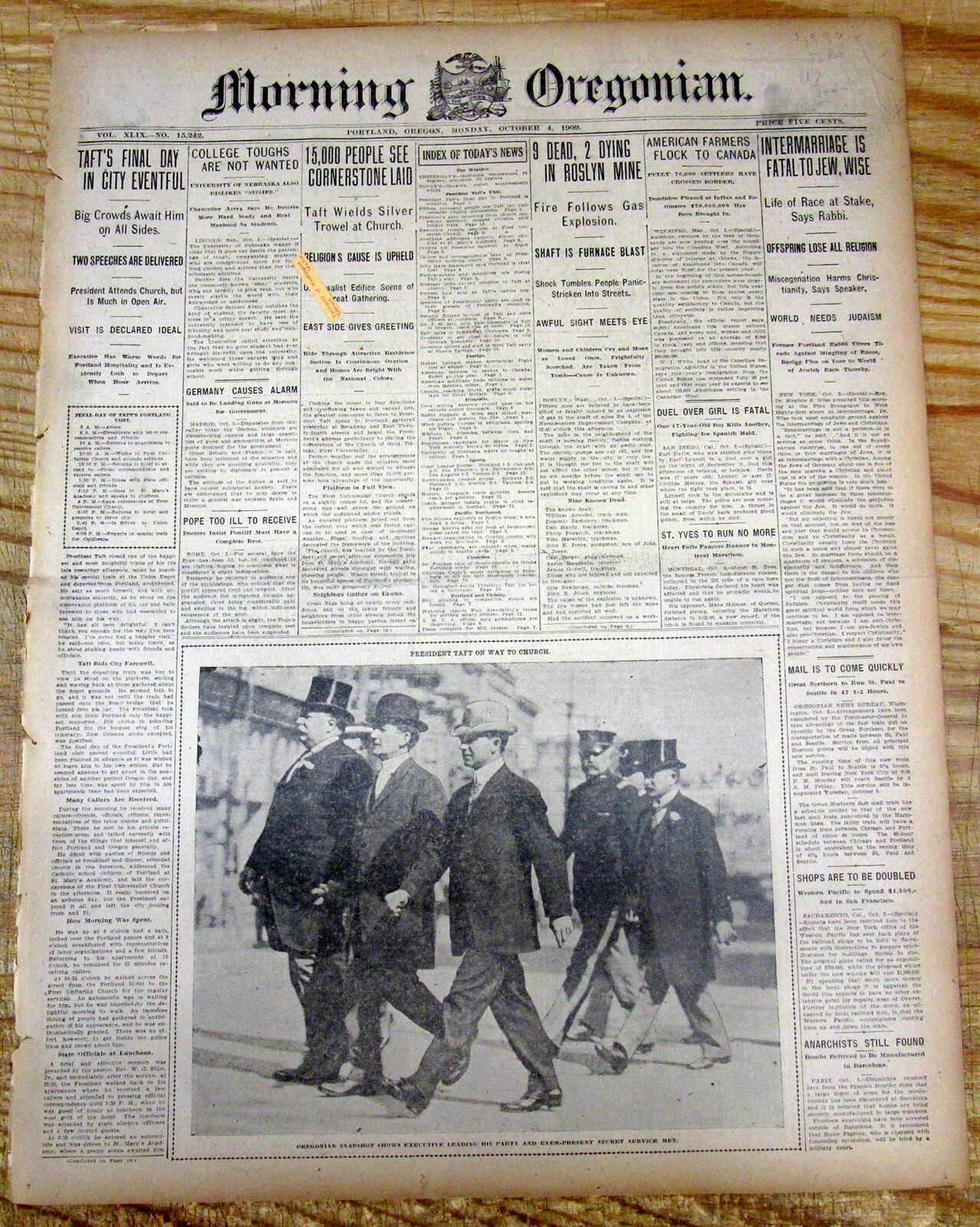 1909 newspaper INTERMARRIAGE between JEWS & CHRISTIANS FATAL to the JEWISH RACE