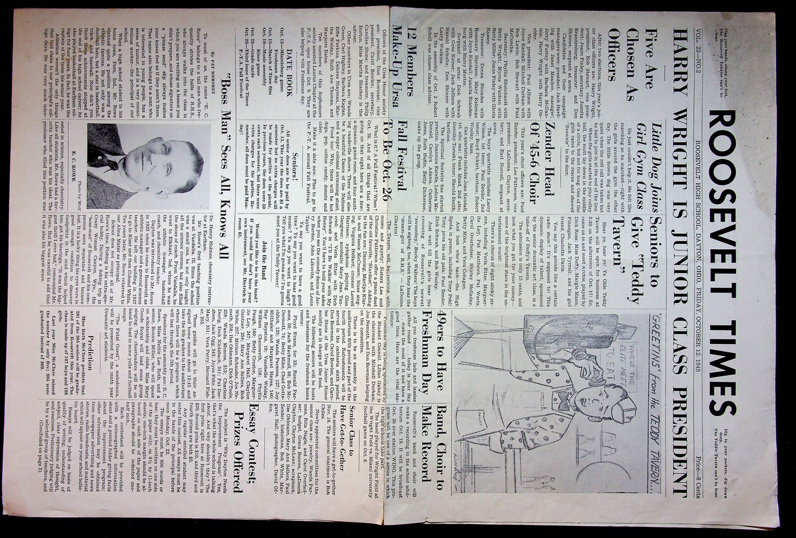 1945-1947 Roosevelt Times High School Dayton Ohio Lot Of 4 School Newspapers
