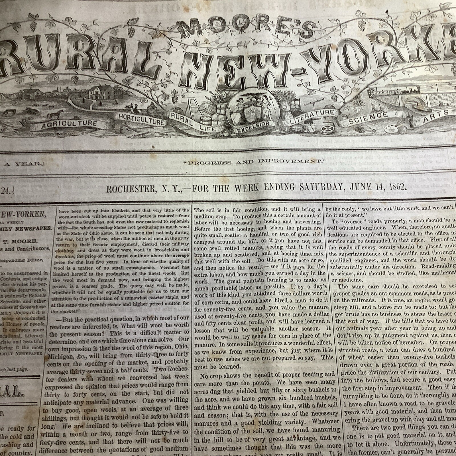 1862 CIVIL WAR NEWSPAPER ~ WITH 2 FULL PAGES OF GREAT CIVIL WAR CONTENT