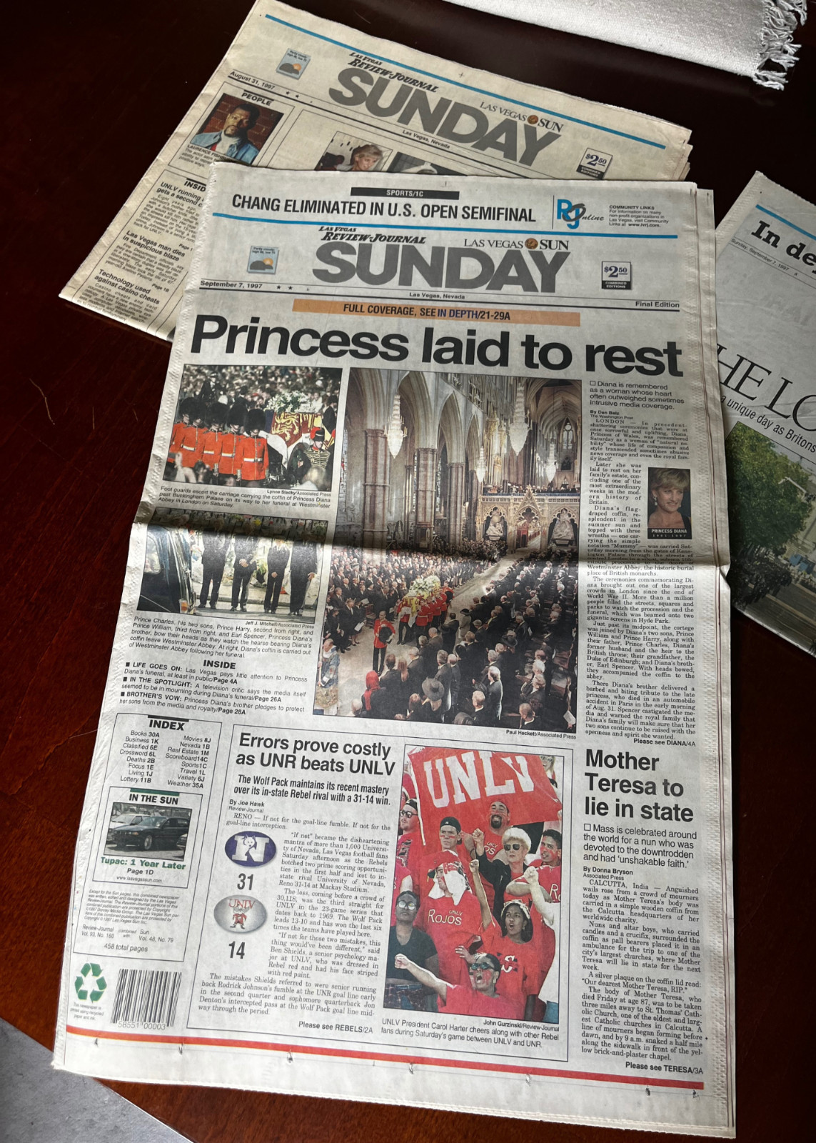 Princess Diana Death August 31st, Sept 7th, and Commemorative editions Las Vegas