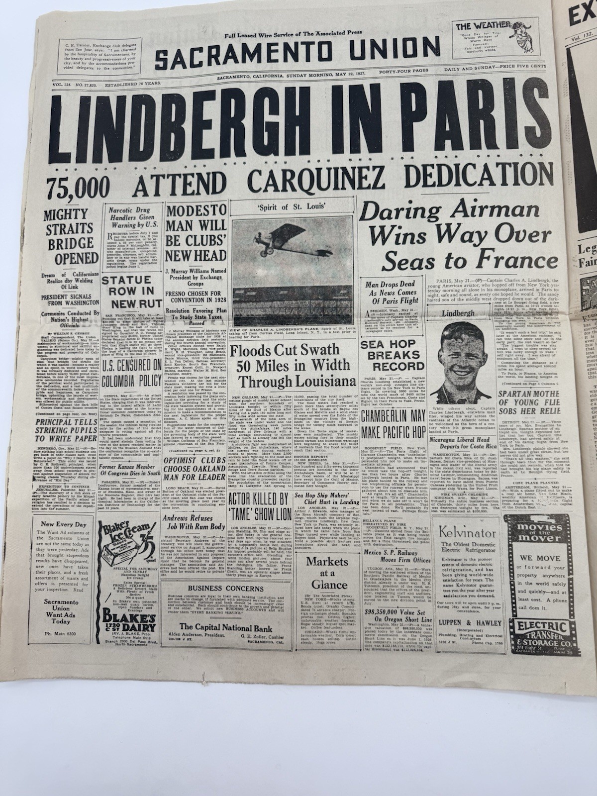 Sacramento Union 142nd Anniversary Commemorative Newspaper 1993 Reprint Edition