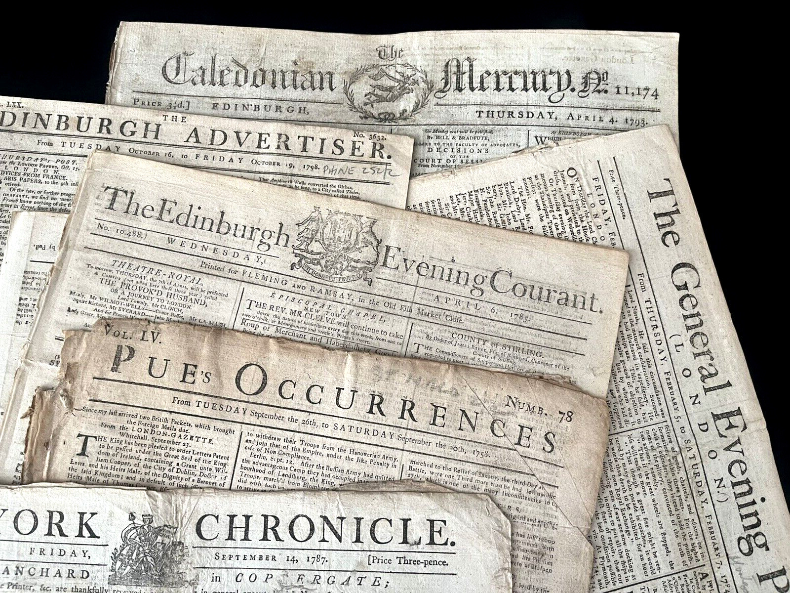 OLD NEWSPAPER FROM 1700s – Stock Prices, Historical Events, Trade, Economy, Wars