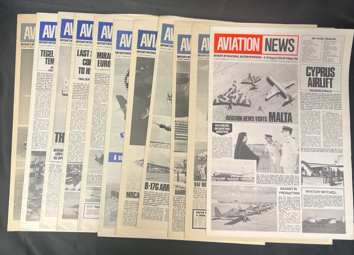 Lot of 11 Vintage Aviation News Newspaper UK