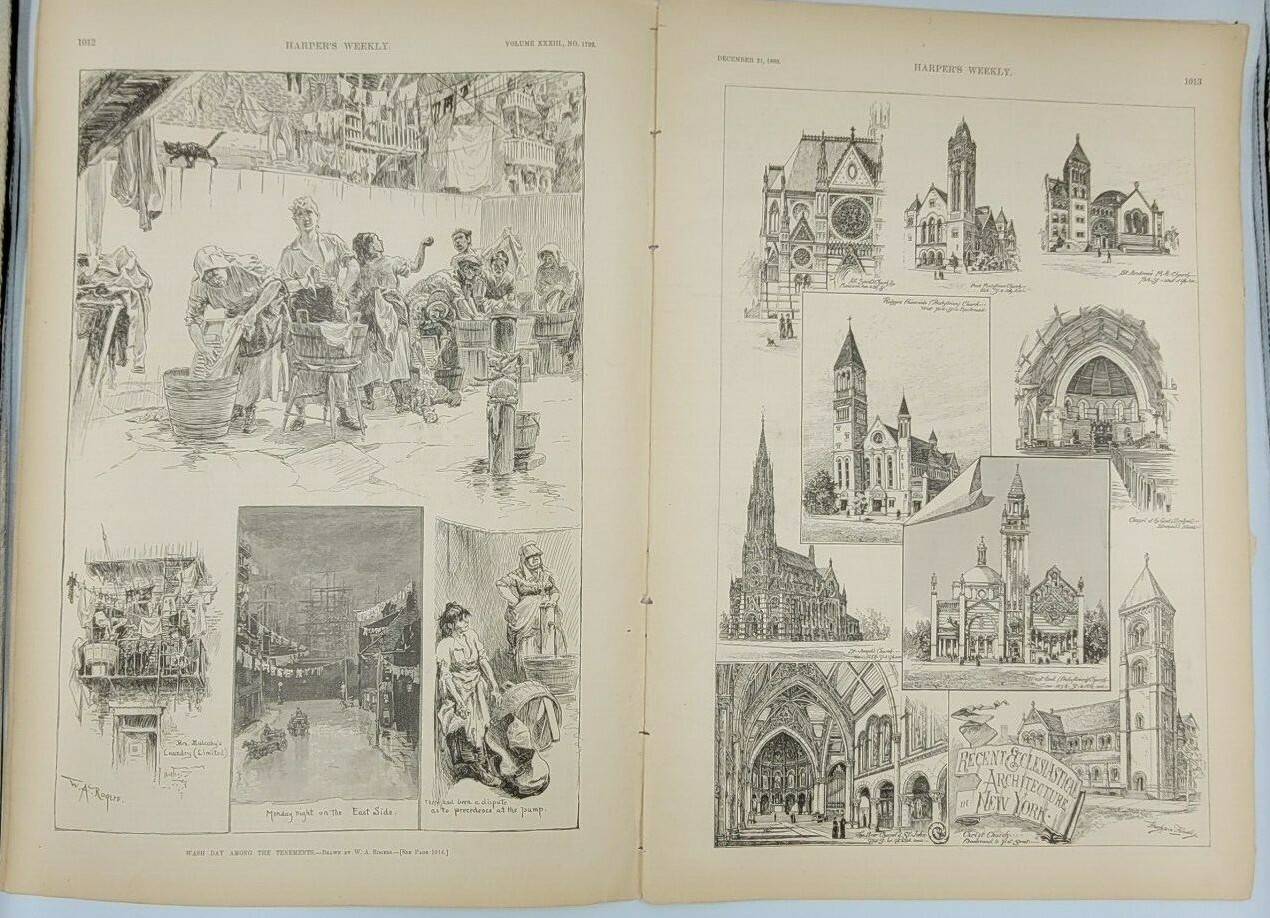 Harpers Weekly 12/21/1889 Remington’s “Cowboys Coming To Town For Christmas”