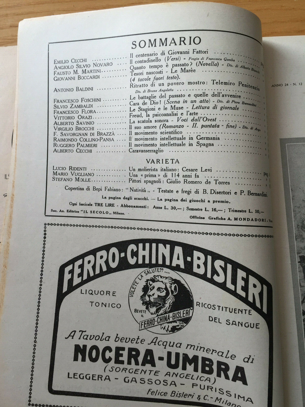 MONDADORI COMEDIA PERIODICO COMEDIA E VITA THEATRALE N 24 1923 GIOVANNI FACTORS