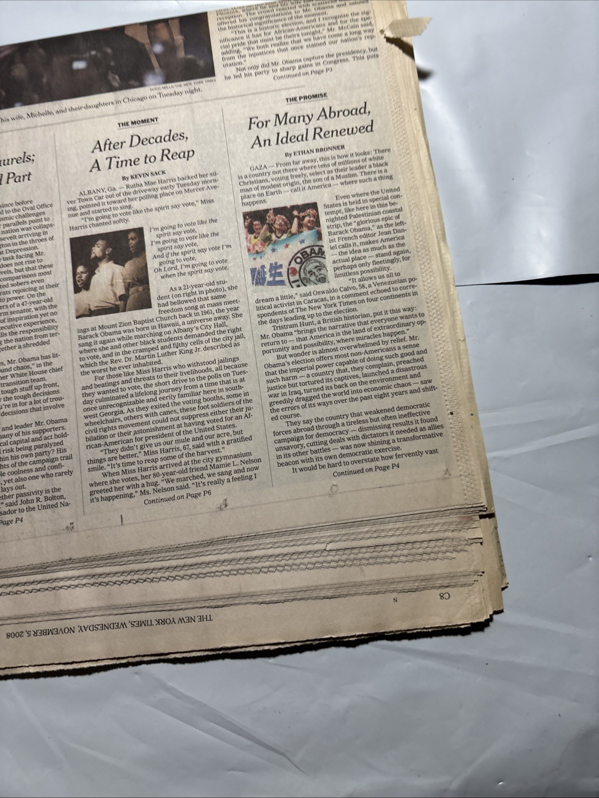Obama Election Win Lot Of 3 Copies New York Times Newspaper Issue Nov. 5th 2008